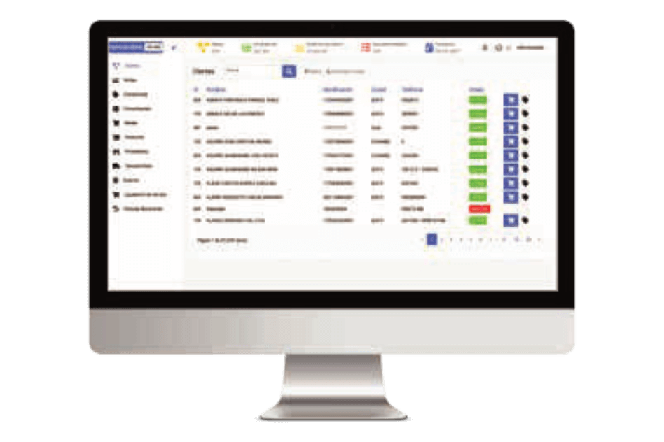 Captura del sistema de facturación electrónica, vista 1